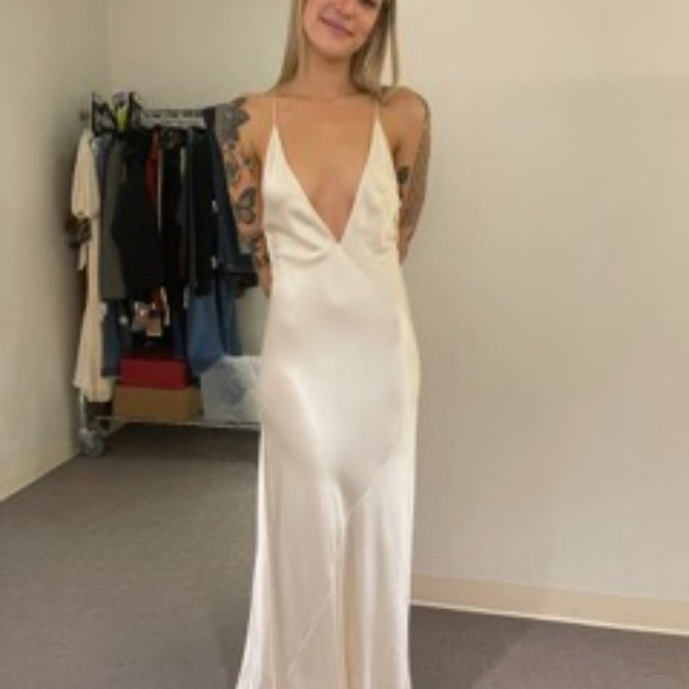 Saint Laurent White Silk Wedding Dress